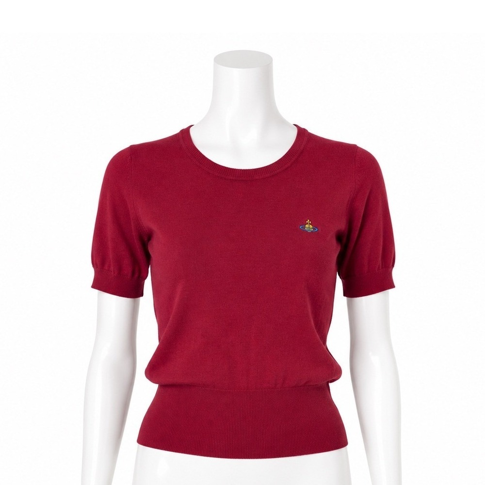 NEW Vivienne Westwood Bea Sweater Top Women's Large Wine Red Cotton Cashmere